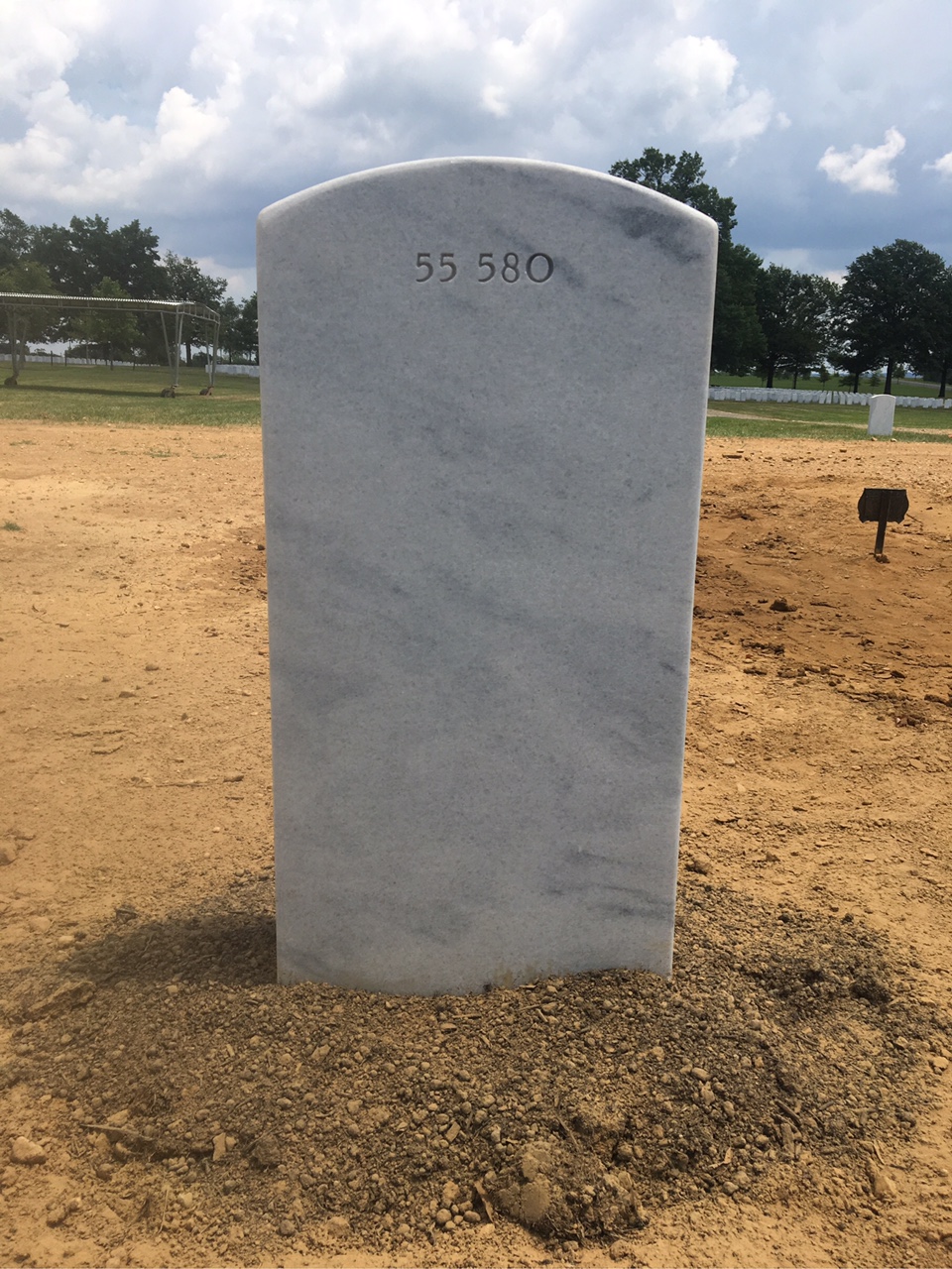 Back of headstone — David Baker