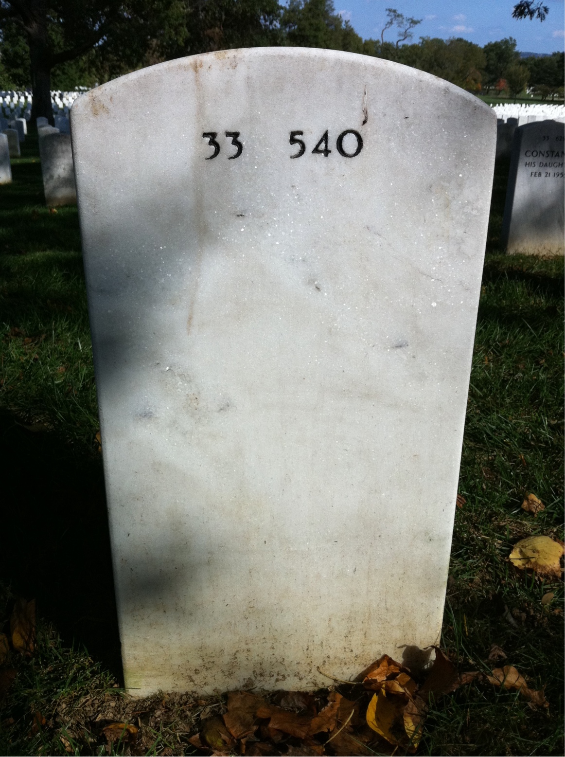 Back of headstone — Evan Galbraith