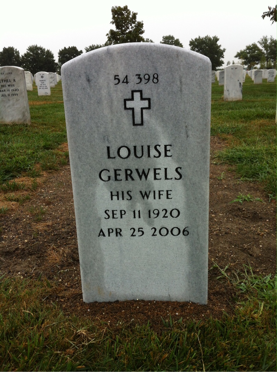 Back of headstone — Matthew Merkle