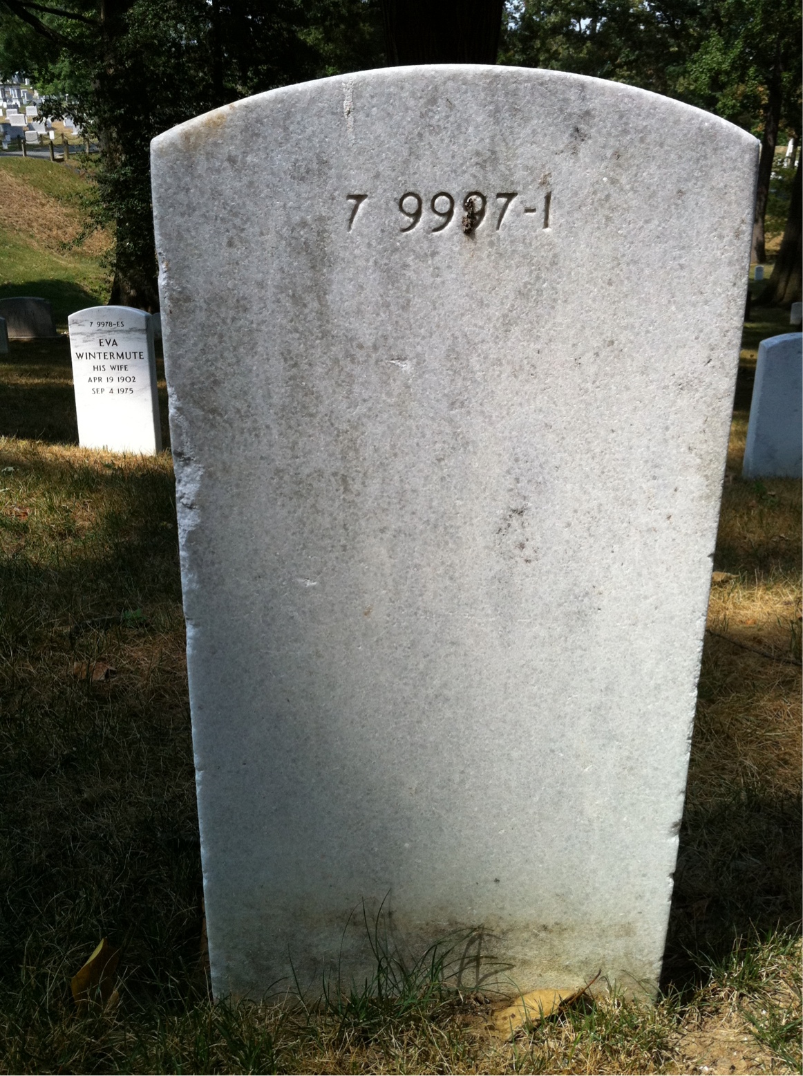 Back of headstone — Alice Ashe