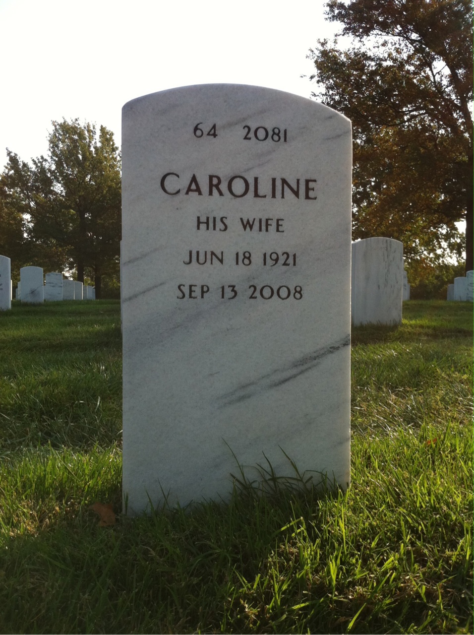 Back of headstone — Robert Hoffman