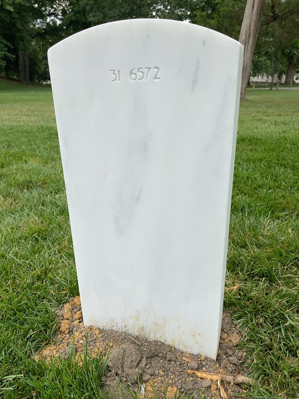 Back of headstone — Ronald Baron
