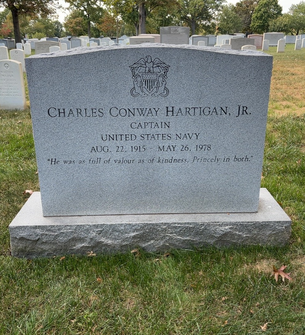 Headstone shared by 2 interments, including Charles Conway Hartigan