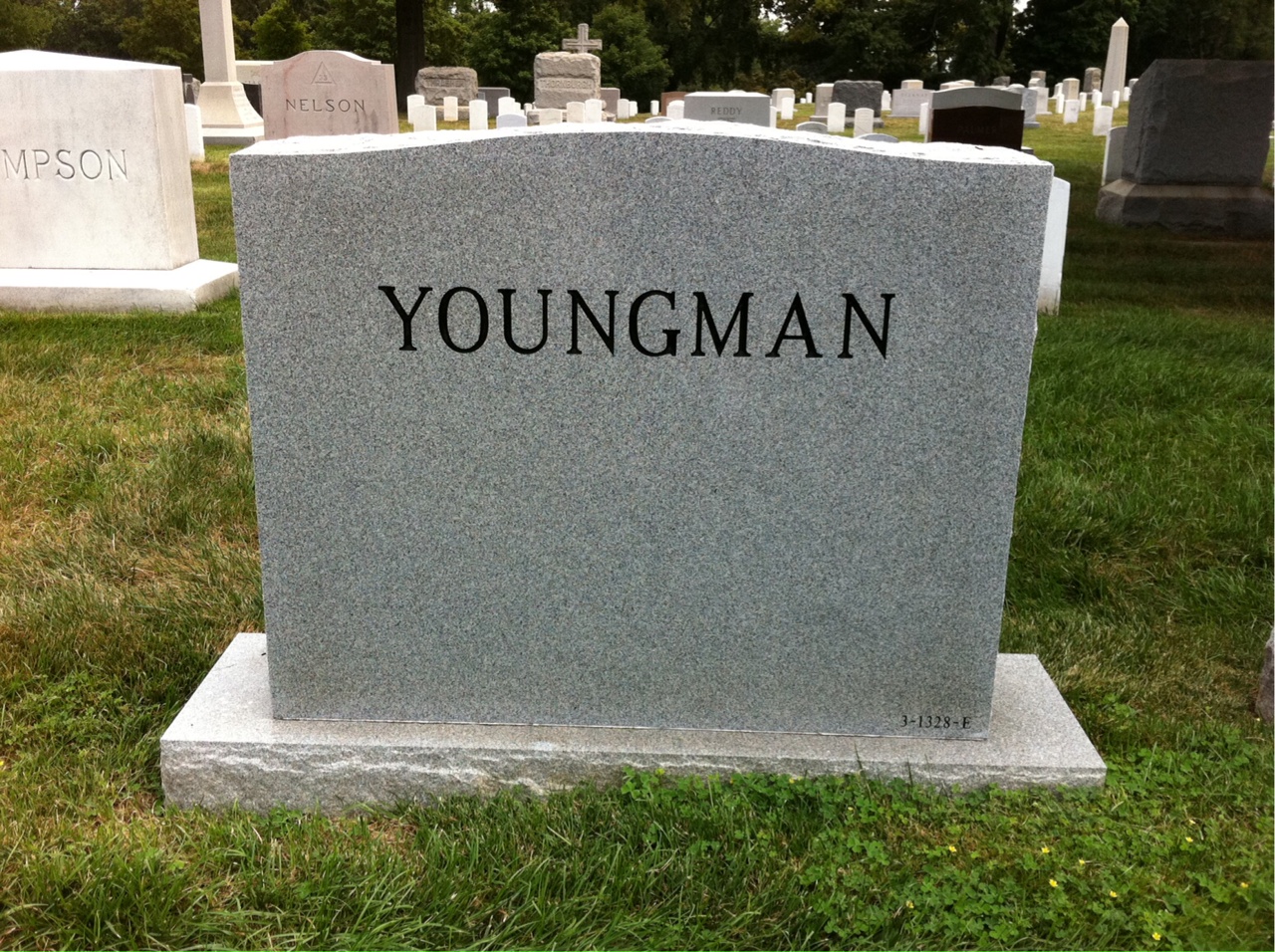 Back of headstone — Wilbur Youngman