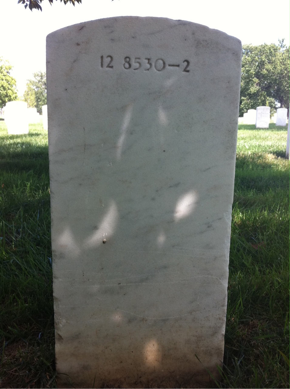 Back of headstone — Woodbury Adams