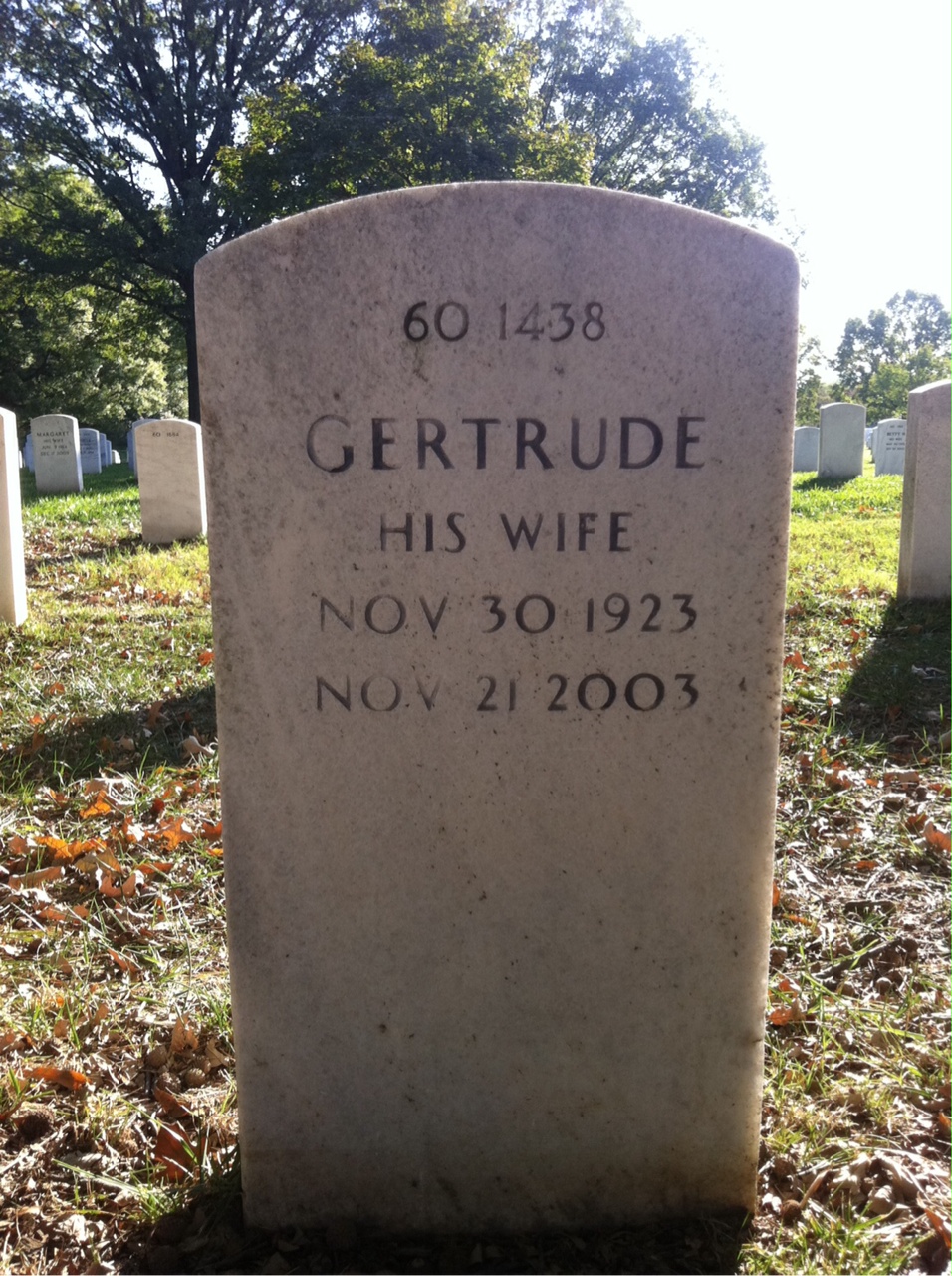Back of headstone — William Short