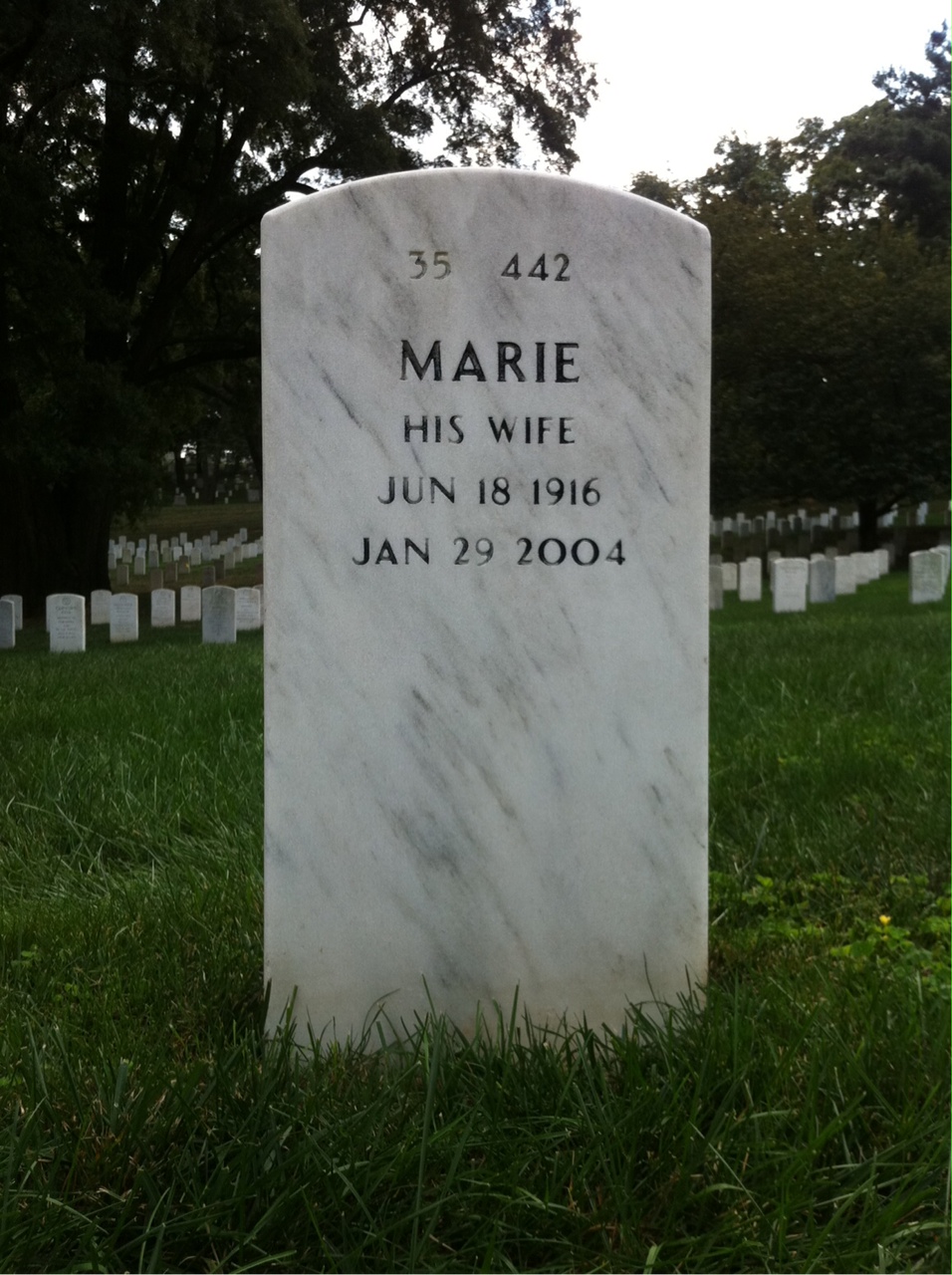 Back of headstone — Robert Hanson