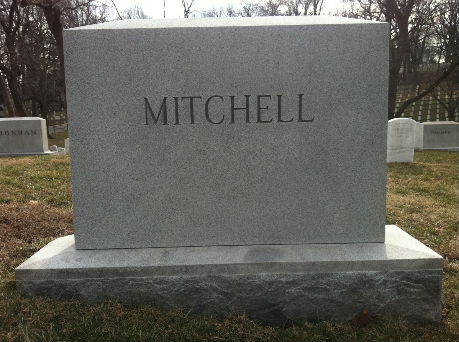 Back of headstone — Charles Mitchell