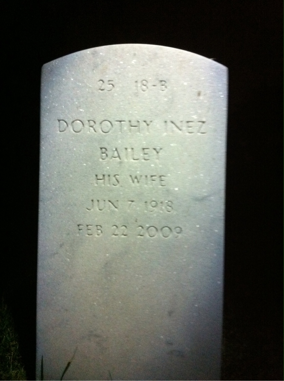 Back of headstone — Chesley Richey