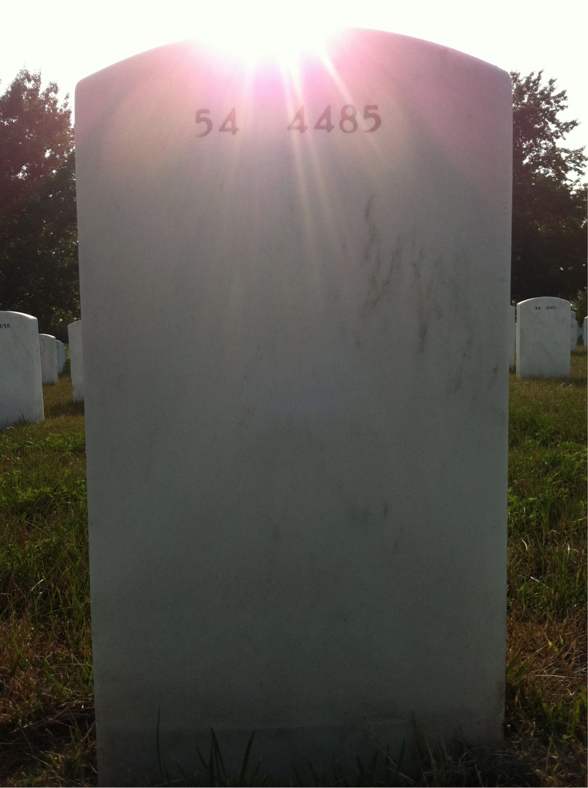 Back of headstone — Frank Yonan