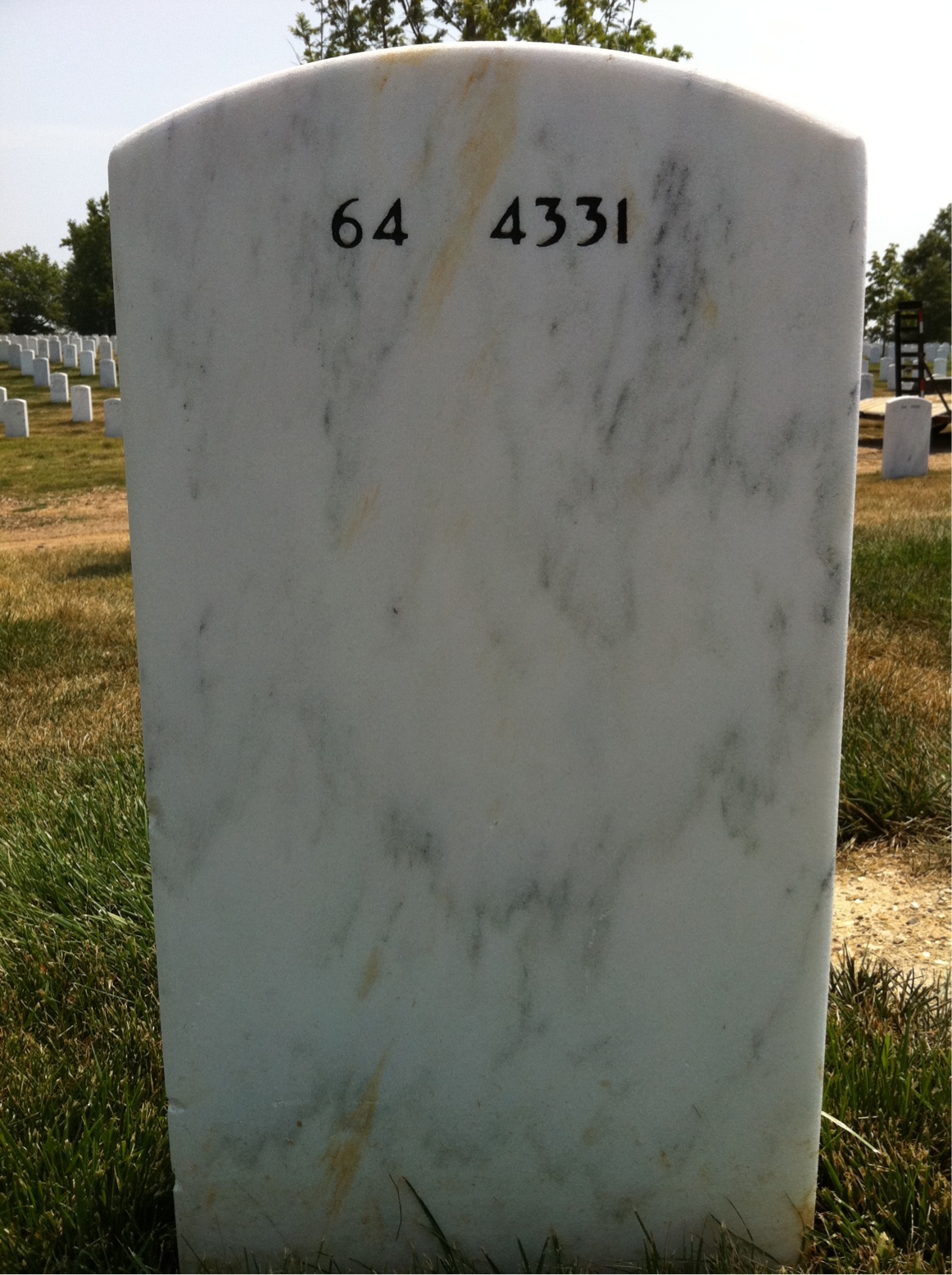 Back of headstone — Leon Olson