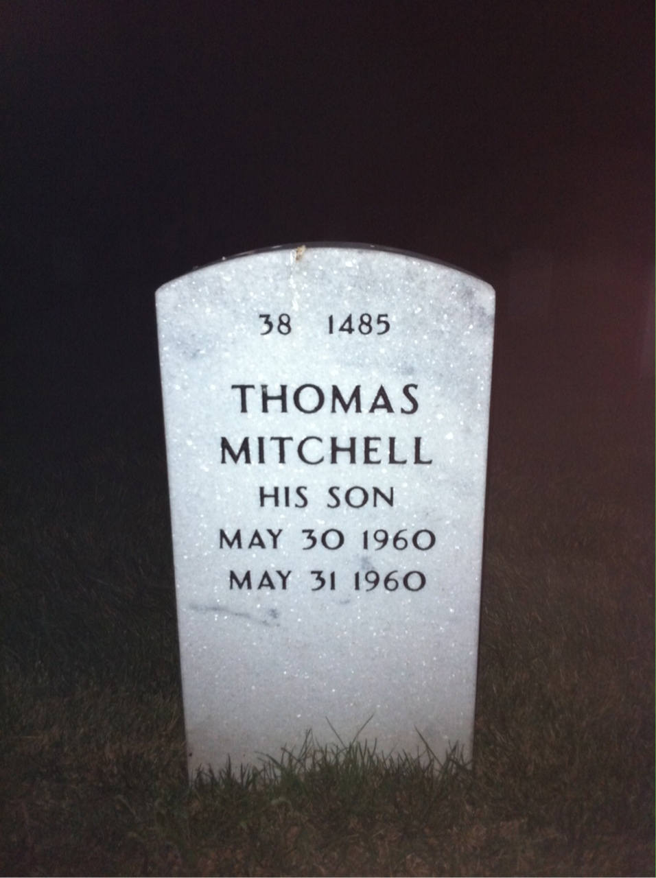 Back of headstone — Tom Hill
