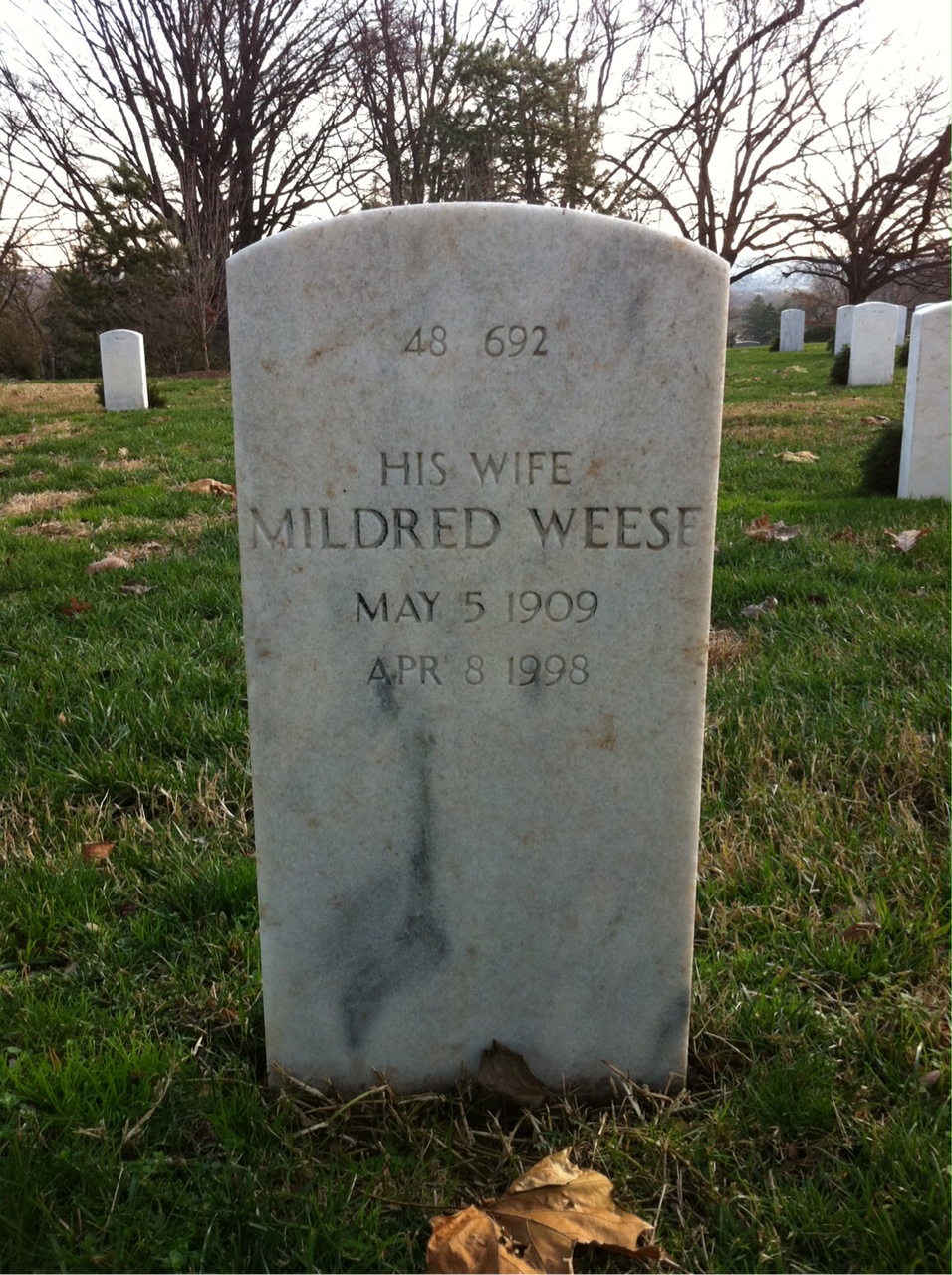 Back of headstone — Robert Liebknecht