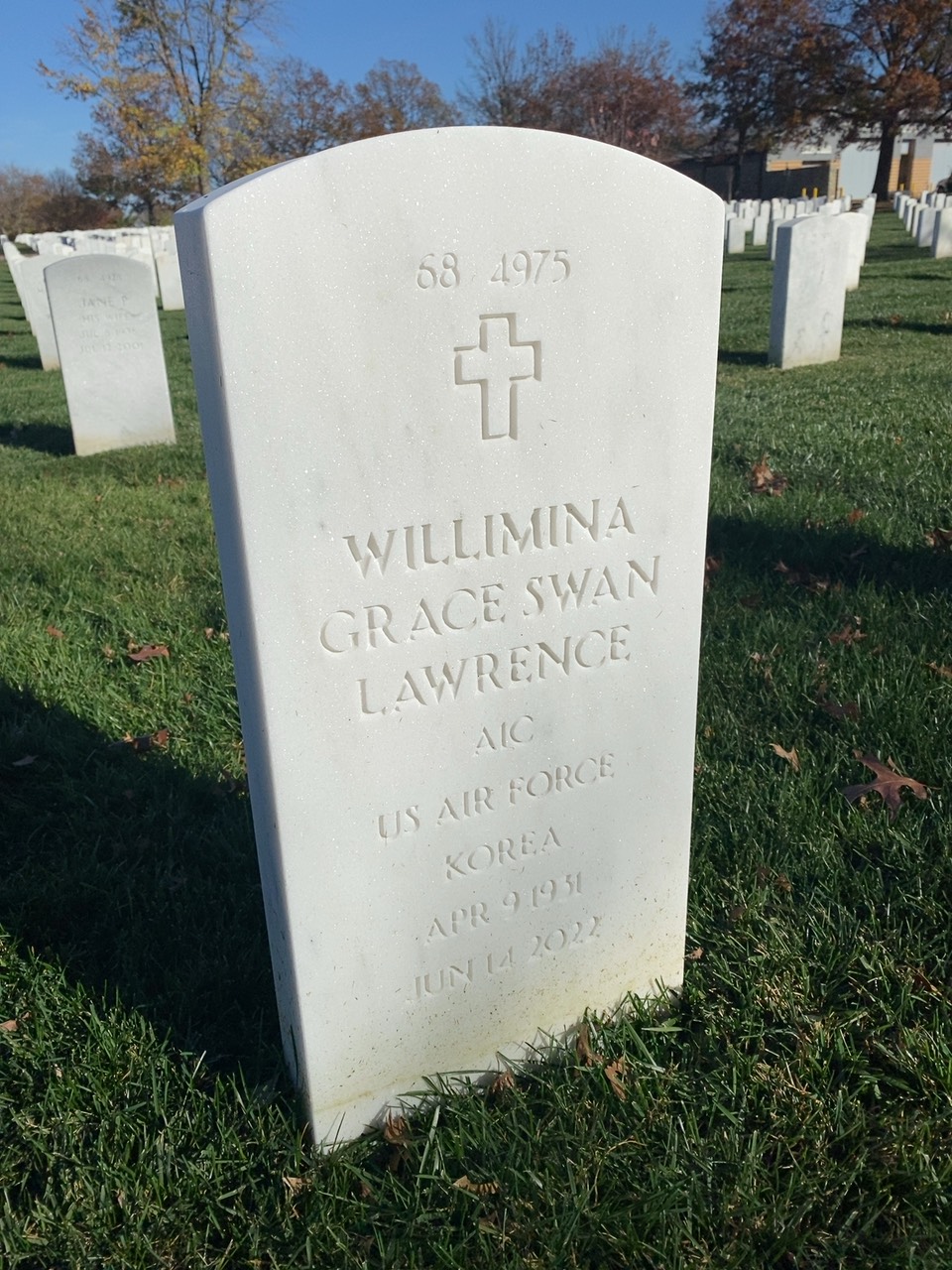 Back of headstone — Bobby Lawrence