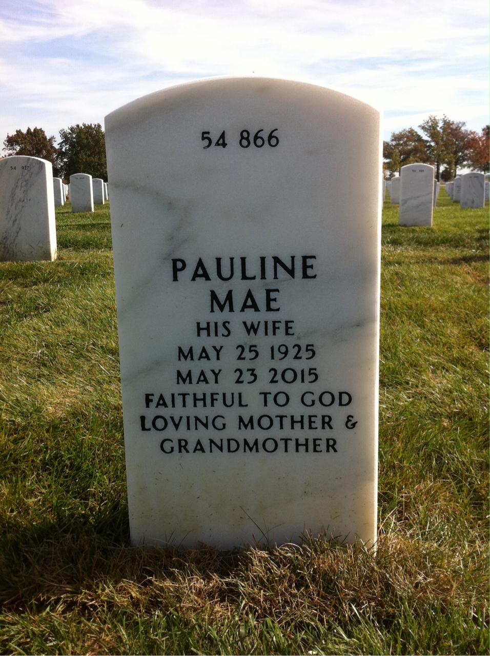 Back of headstone — Clyde Everson