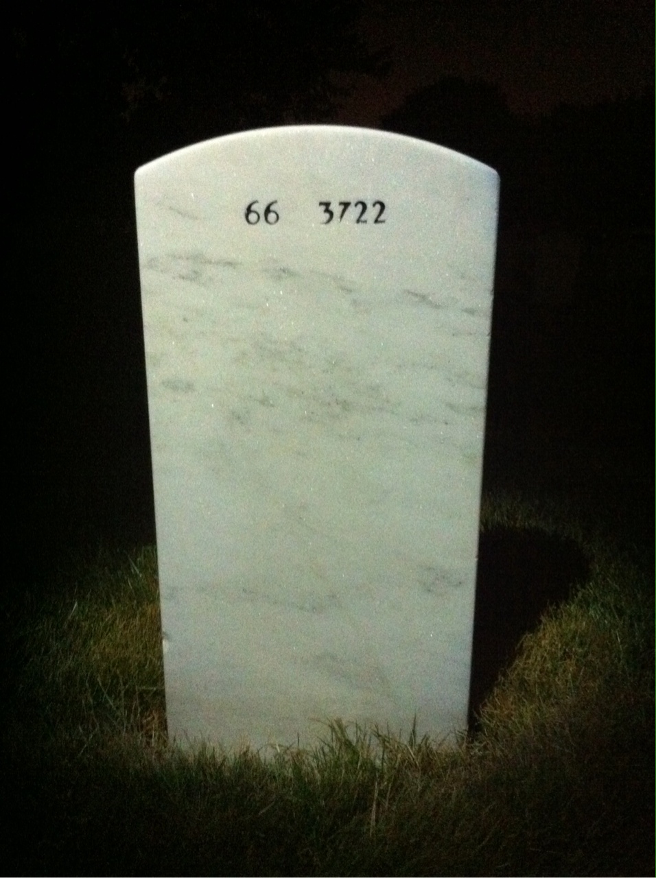 Back of headstone — Hugh Wilson