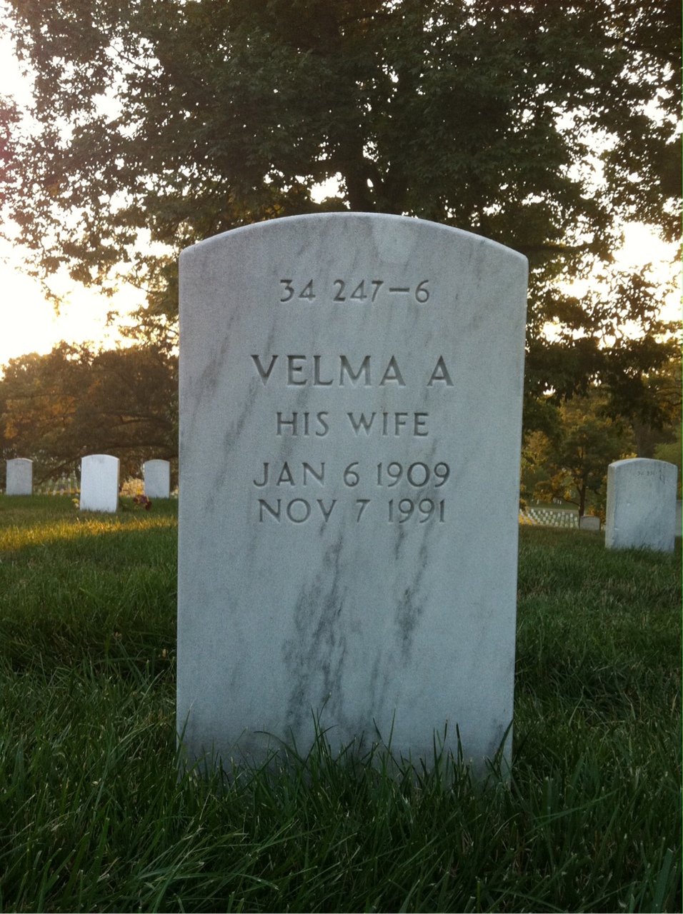 Back of headstone — Raymond Moyer