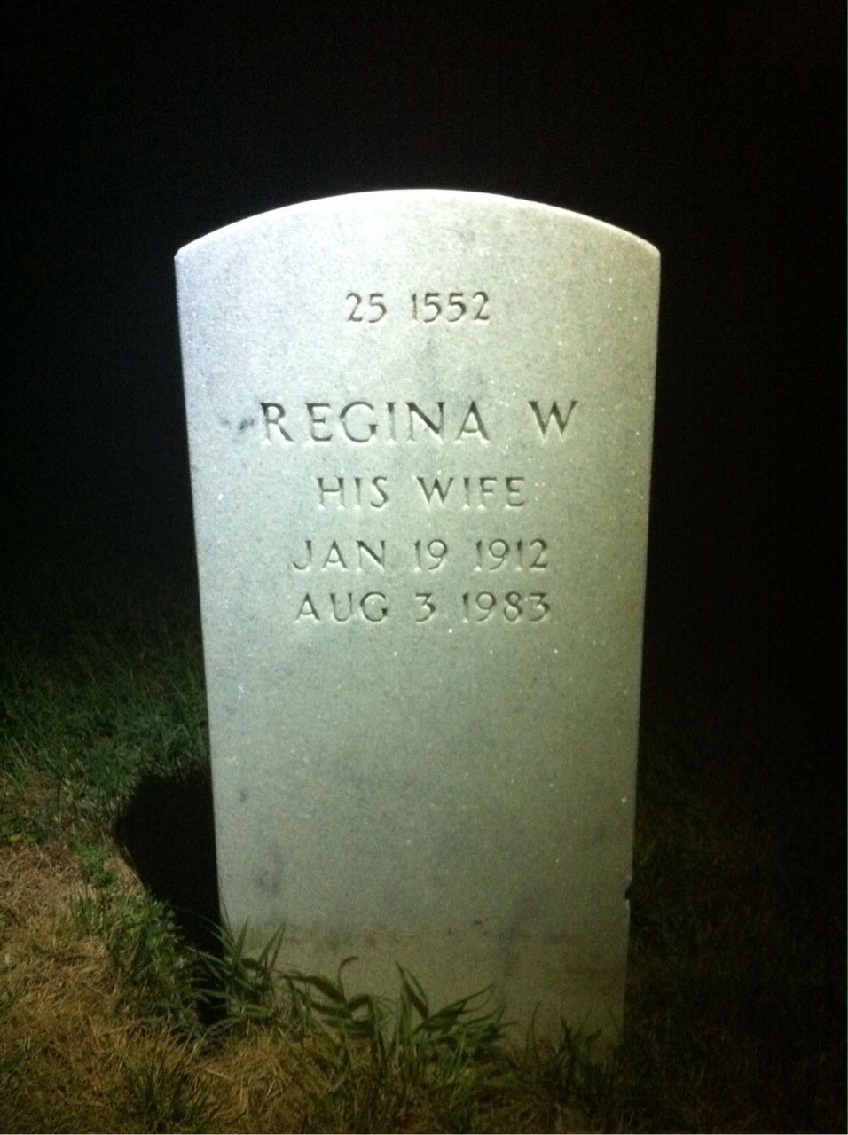Back of headstone — Otis Mitchell