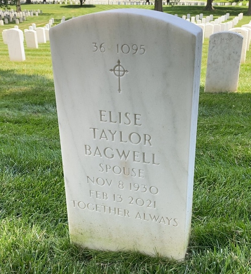 Back of headstone — Wallace Bagwell