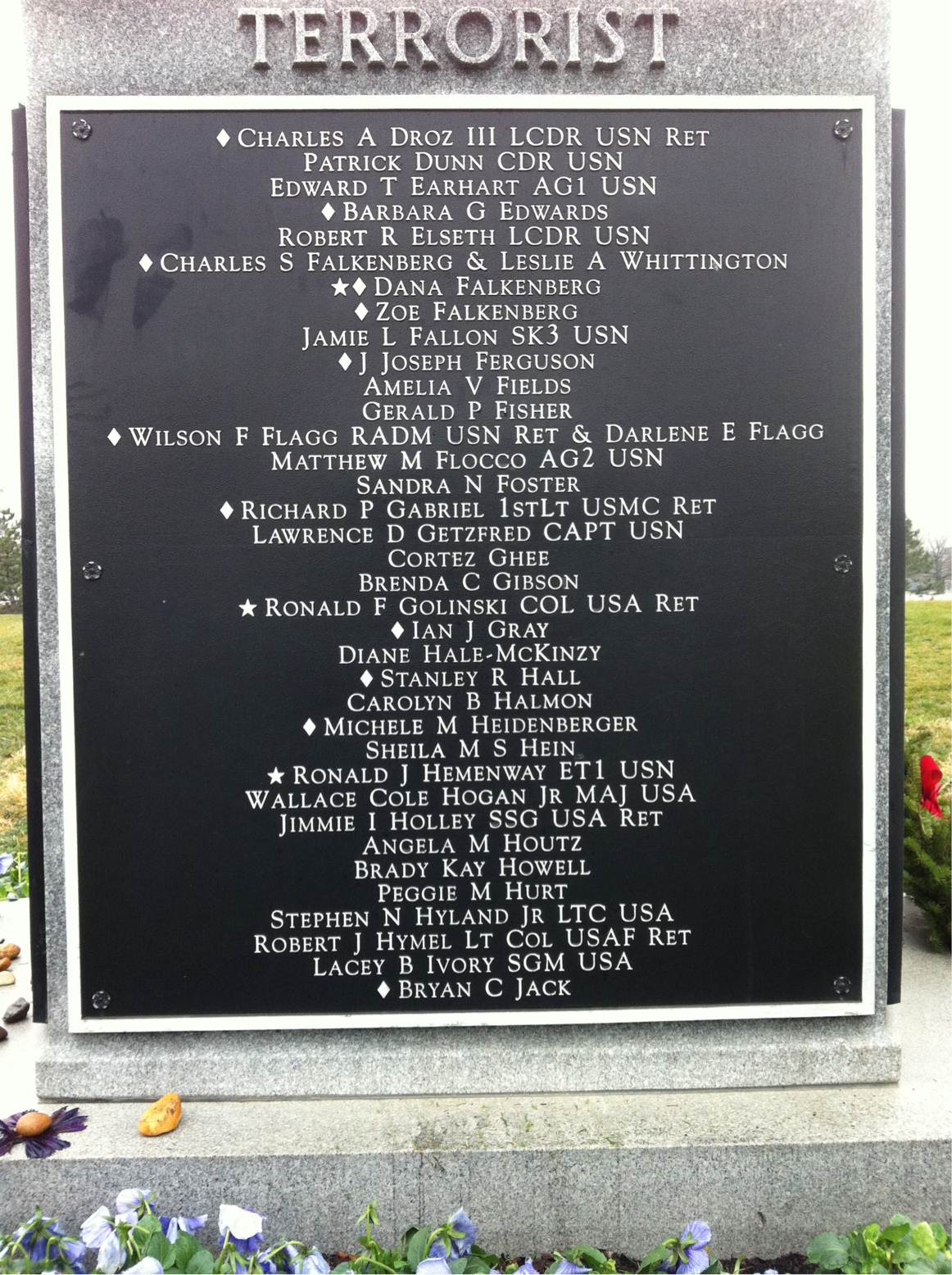 Back of headstone — Kip Taylor