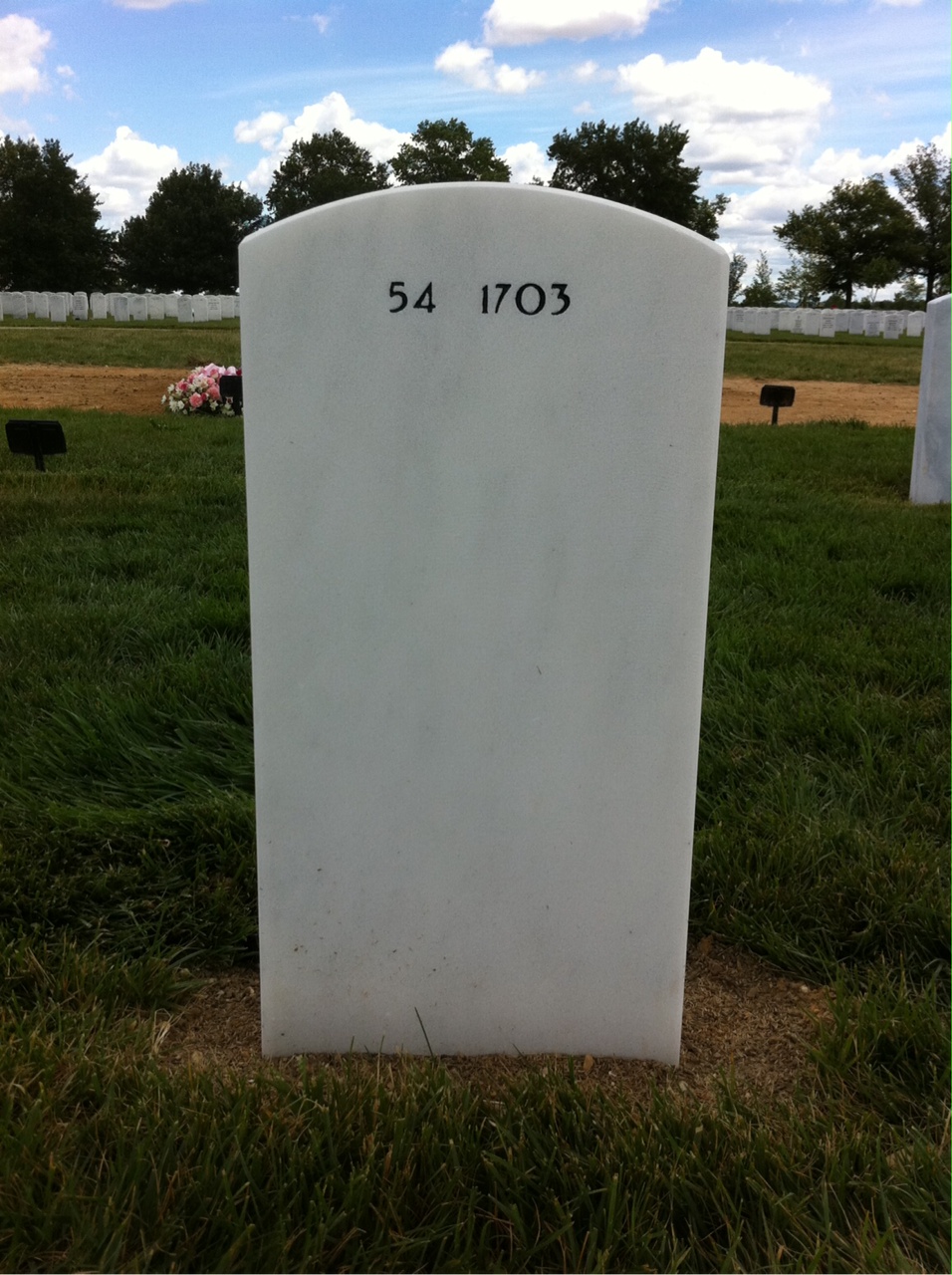 Back of headstone — Carl Morano