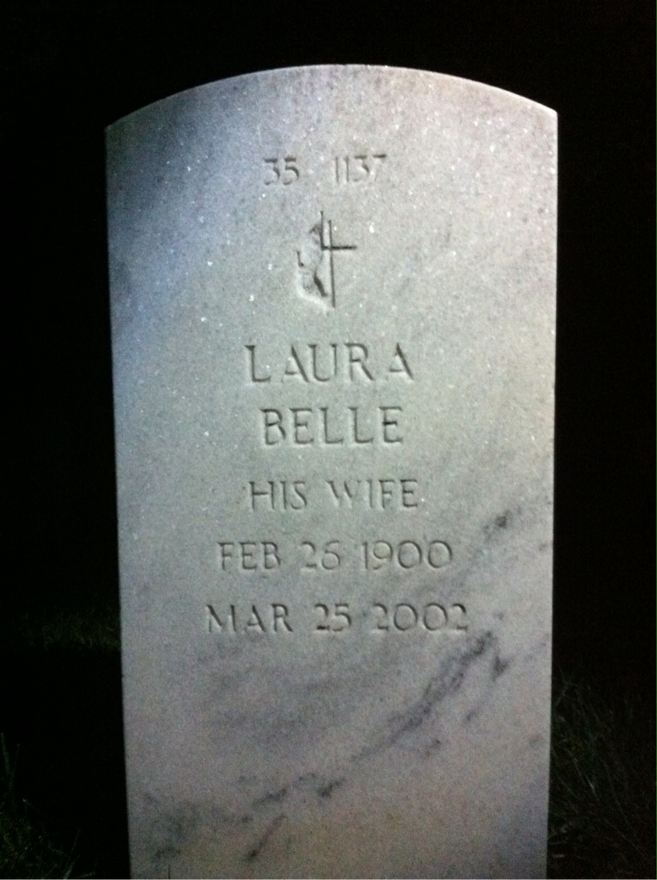 Back of headstone — Samuel Rred Ferris
