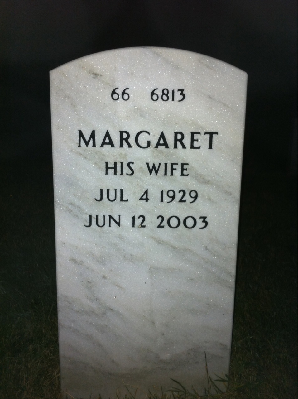 Back of headstone — Clyde Barts