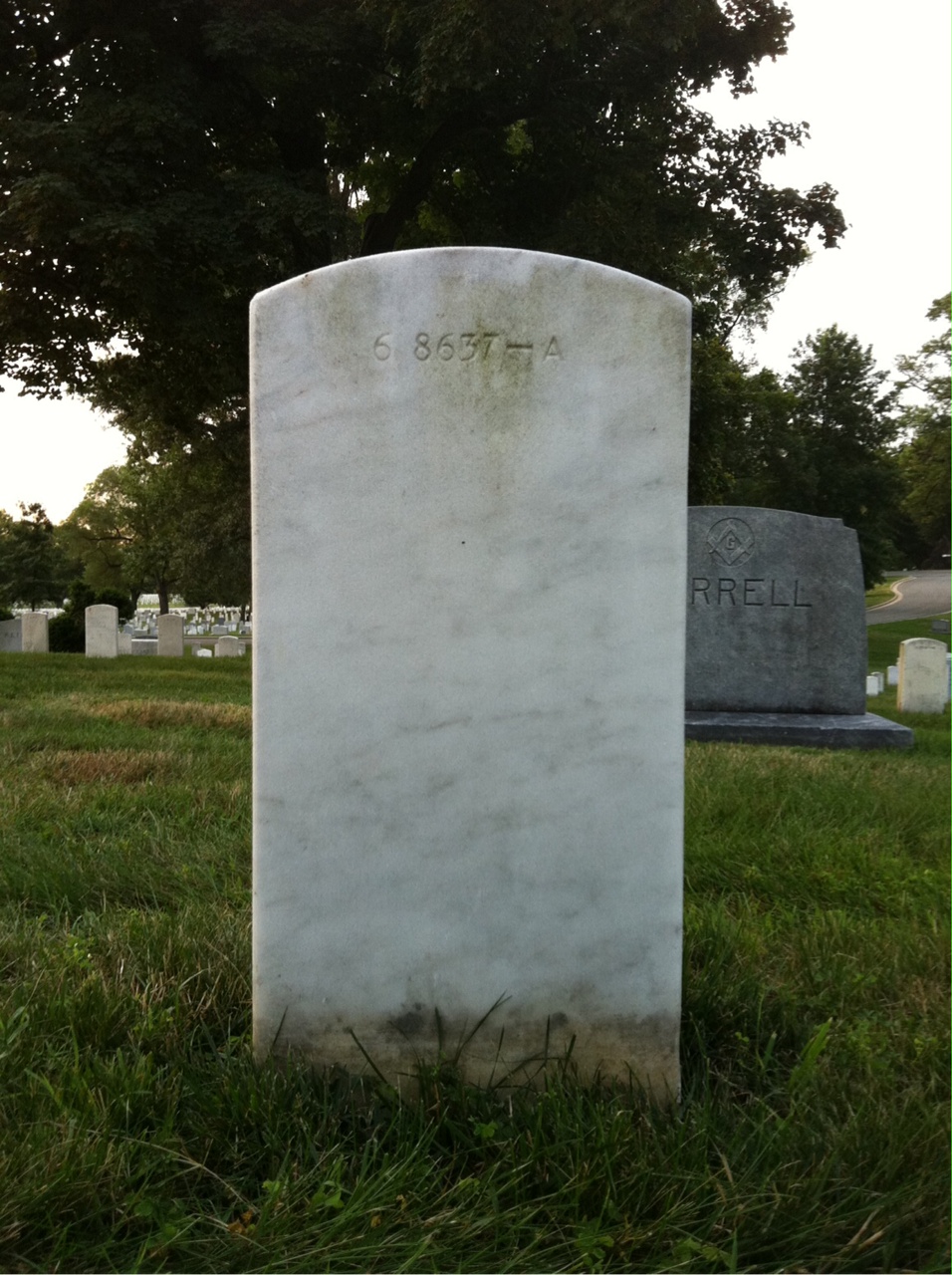Back of headstone — Winifred F Cunningham
