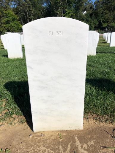 Back of headstone — Willard Owen Jasper