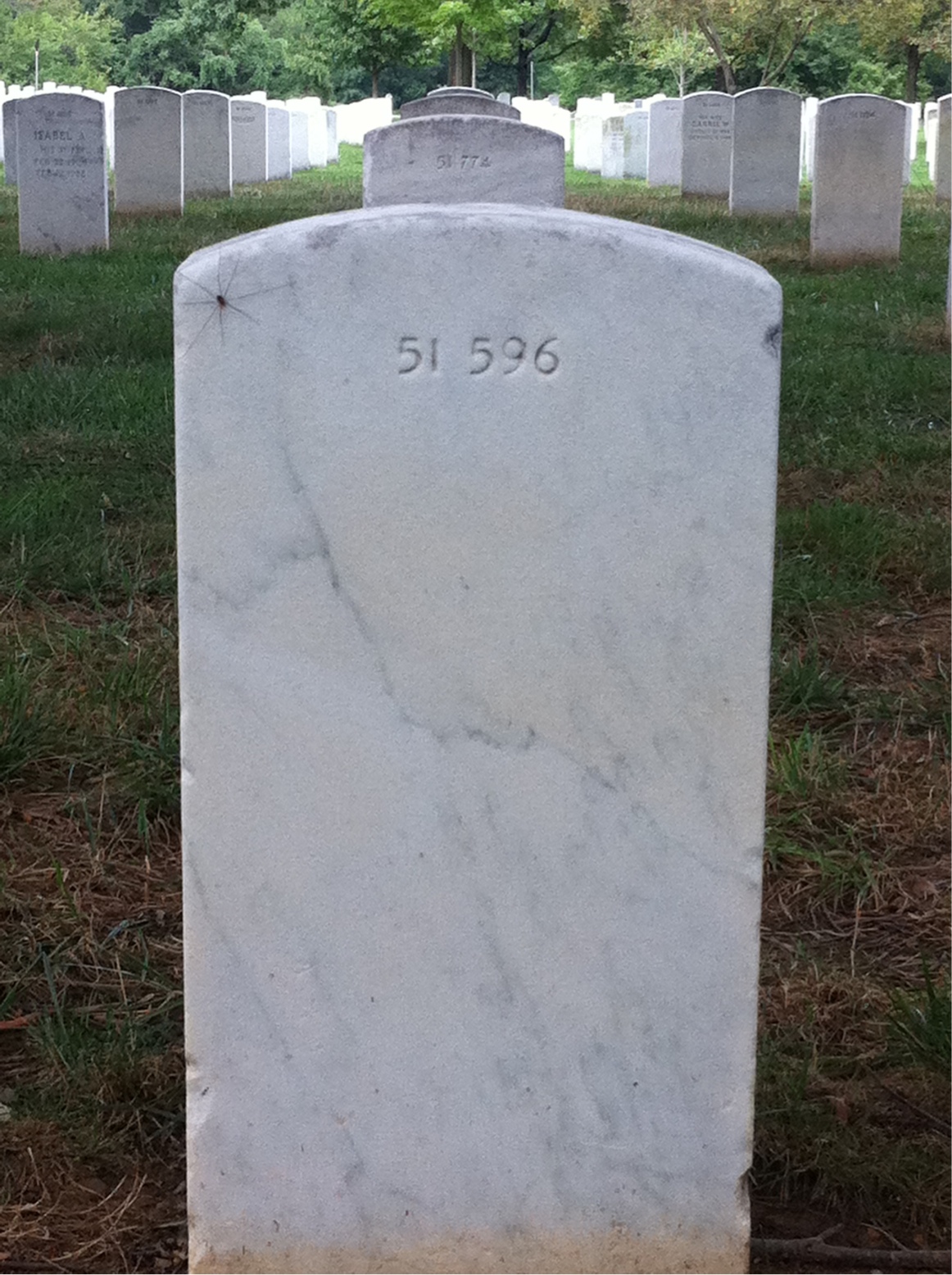 Back of headstone — Mary Andersen