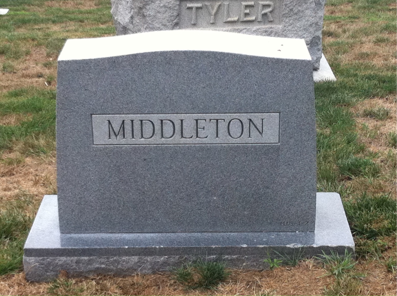 Back of headstone — Harry Middleton
