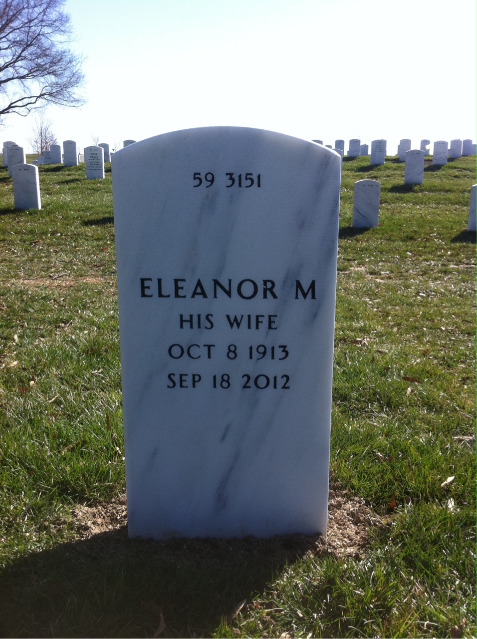 Back of headstone — Vernon Larson