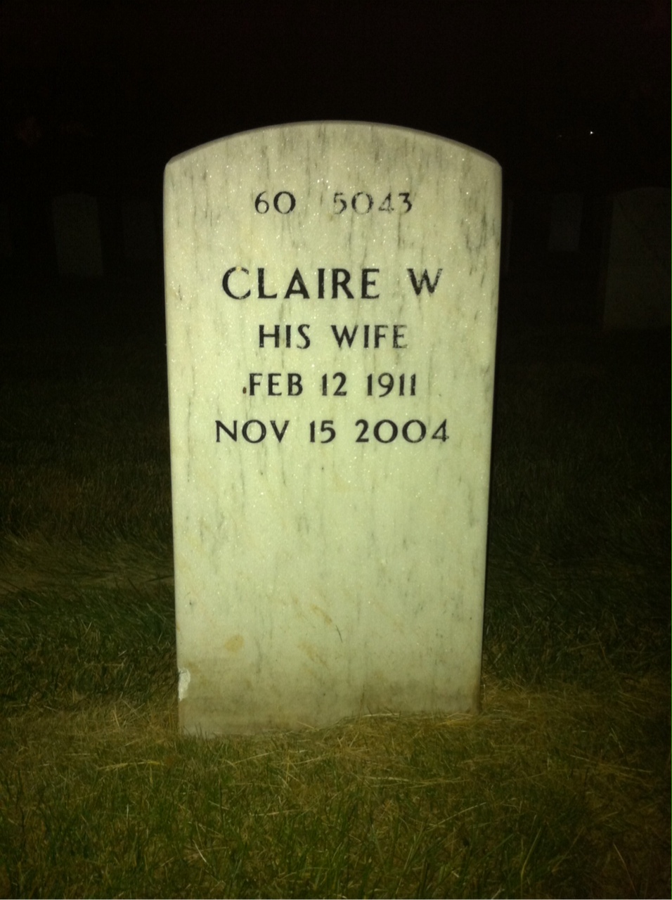 Back of headstone — Harold Wetherbie