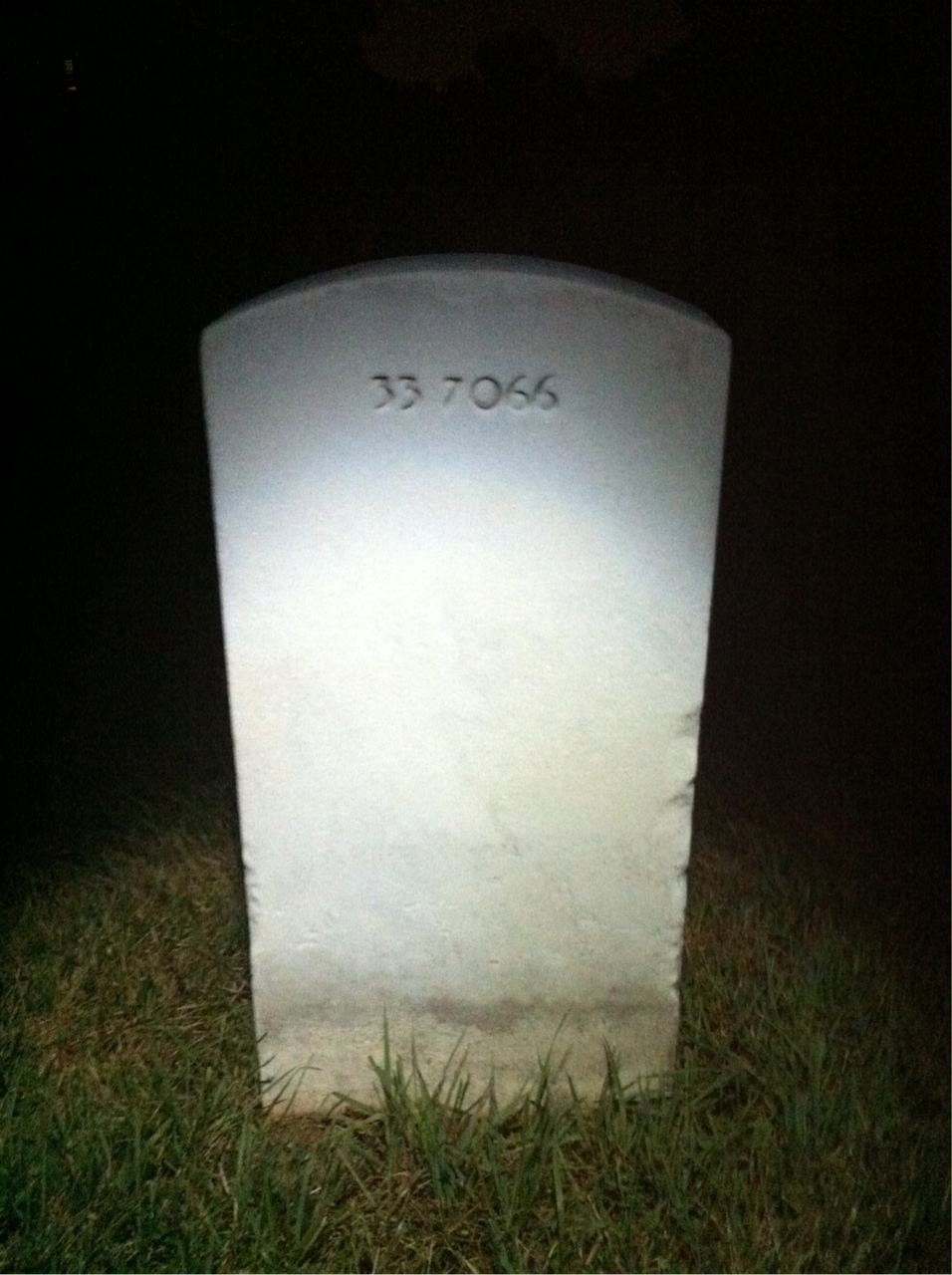 Back of headstone — Barnett Baker