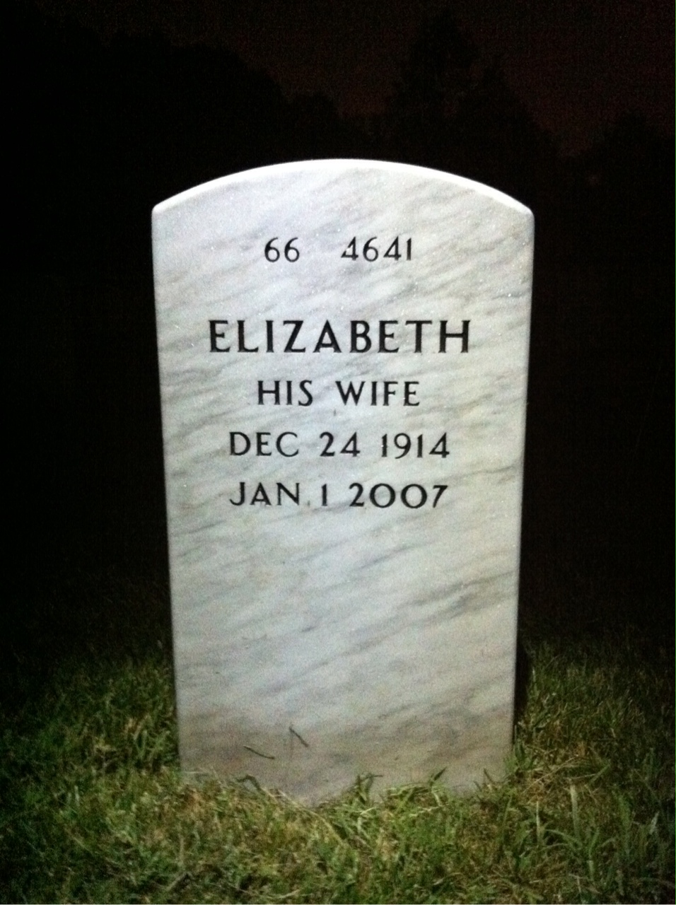 Back of headstone — Arthur Severson