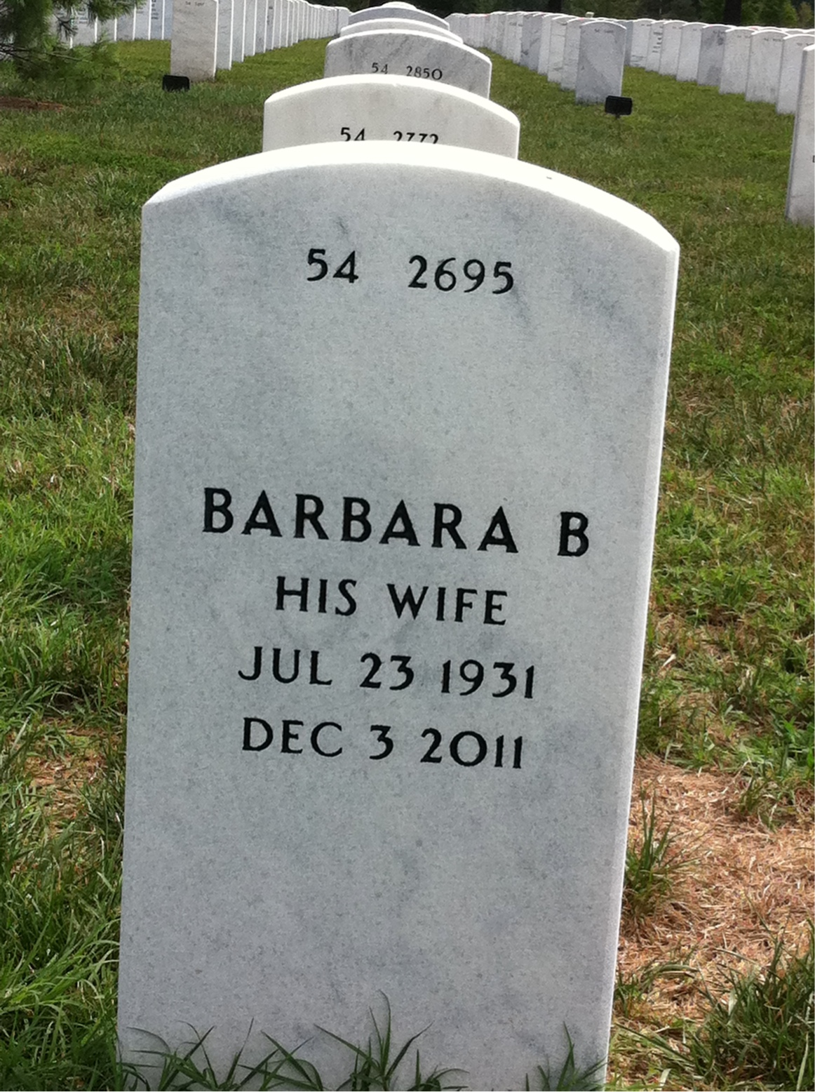 Back of headstone — James Slover
