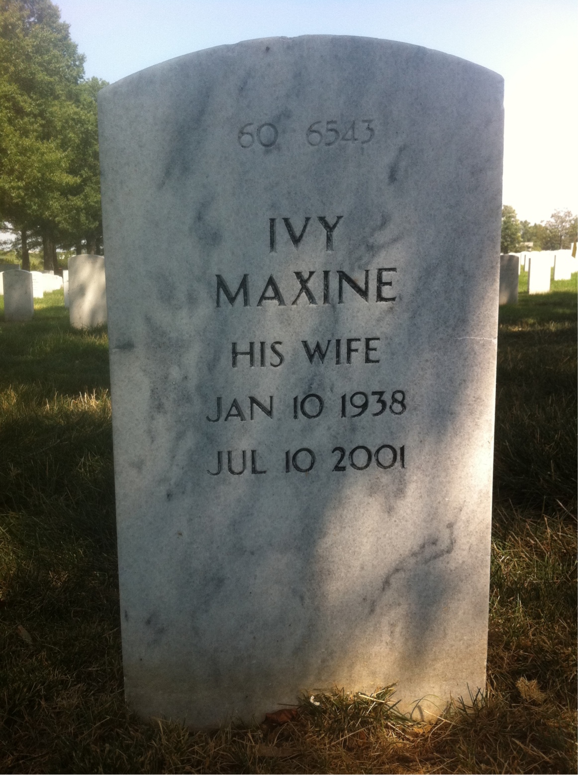Back of headstone — Ernest B Gray