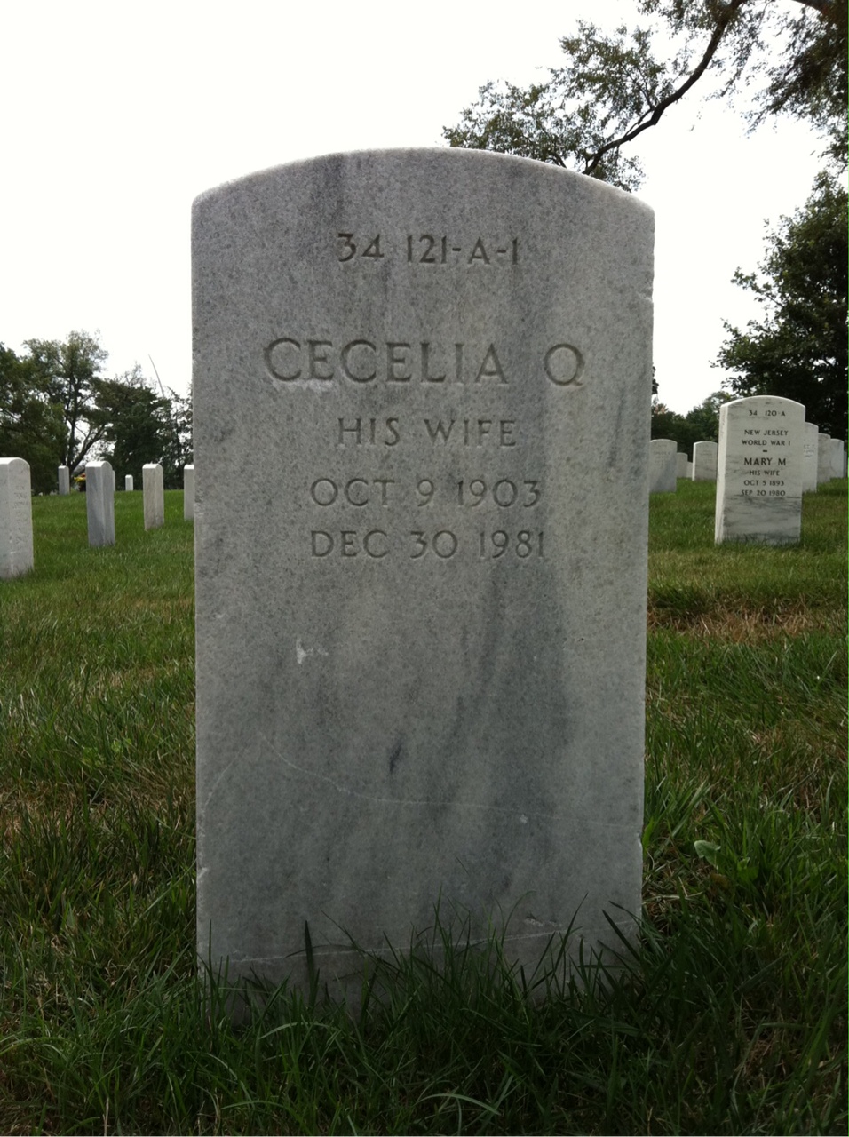 Back of headstone — Joseph Murphy