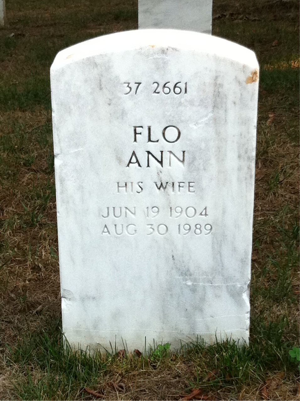 Back of headstone — John Murray