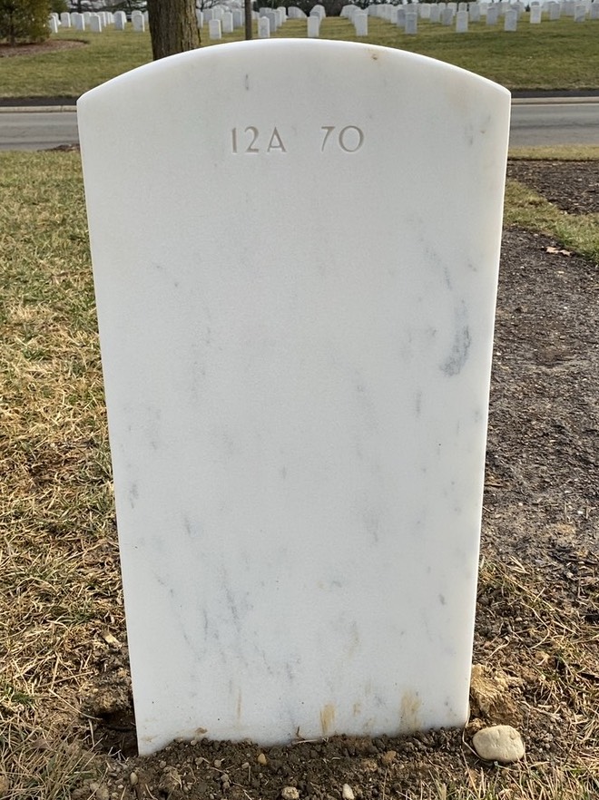 Back of headstone — Warren Balish