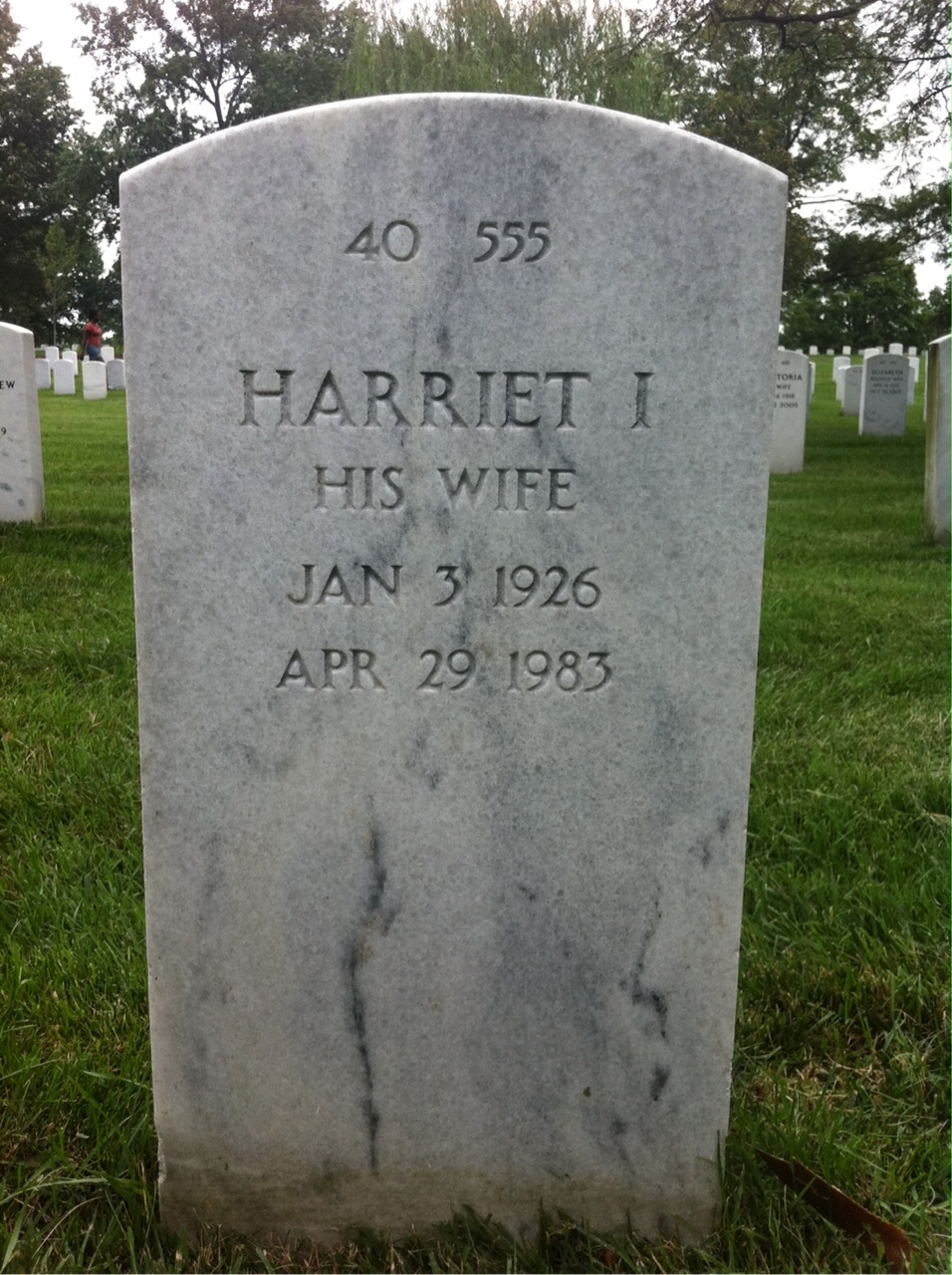 Back of headstone — Harry Botsford