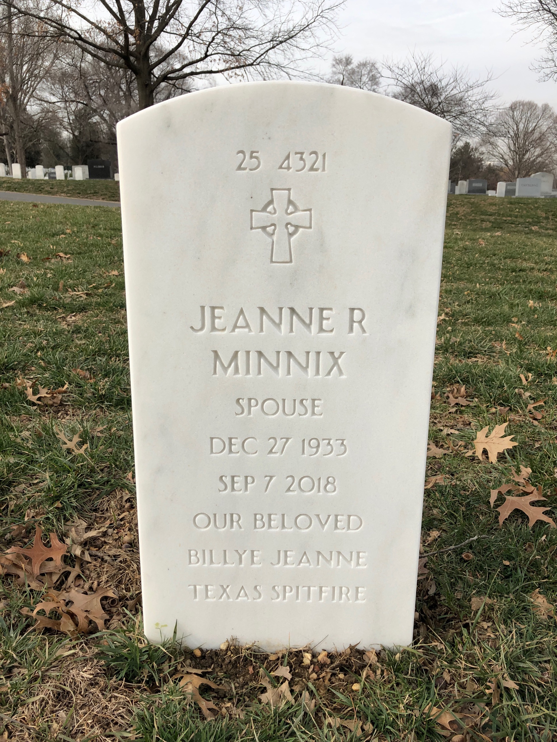 Back of headstone — Joseph Minnix