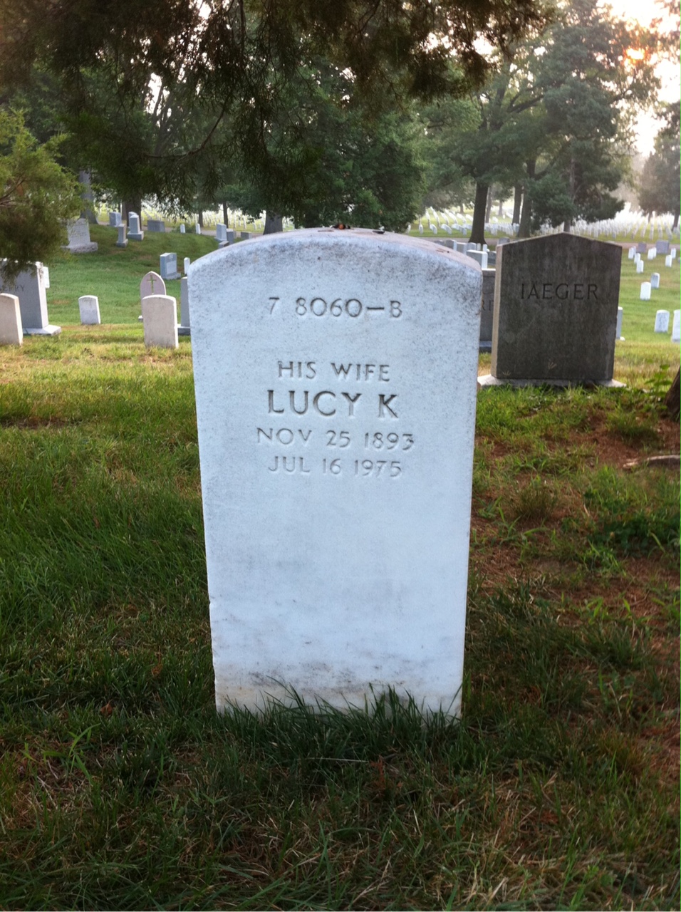 Back of headstone — Lucy Andrews
