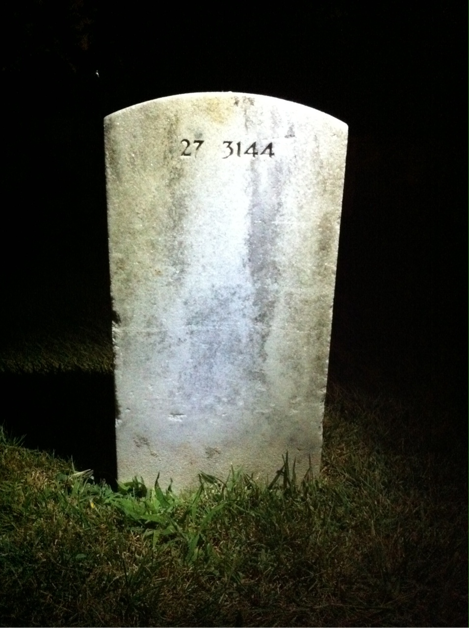 Back of headstone — W Armstead