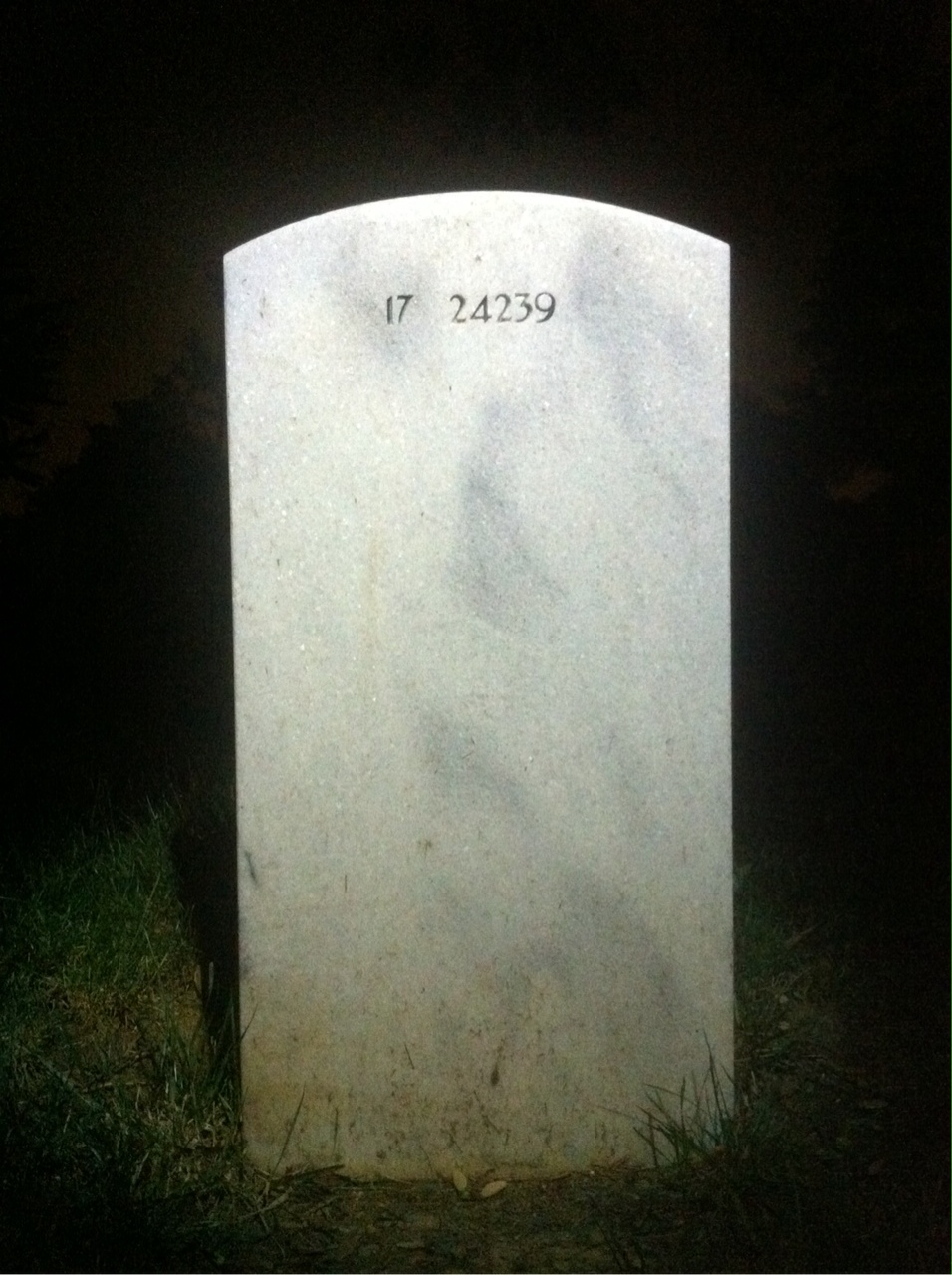 Back of headstone — William R Thompson
