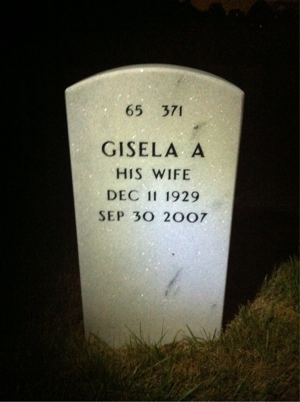 Back of headstone — Vernon Lambert