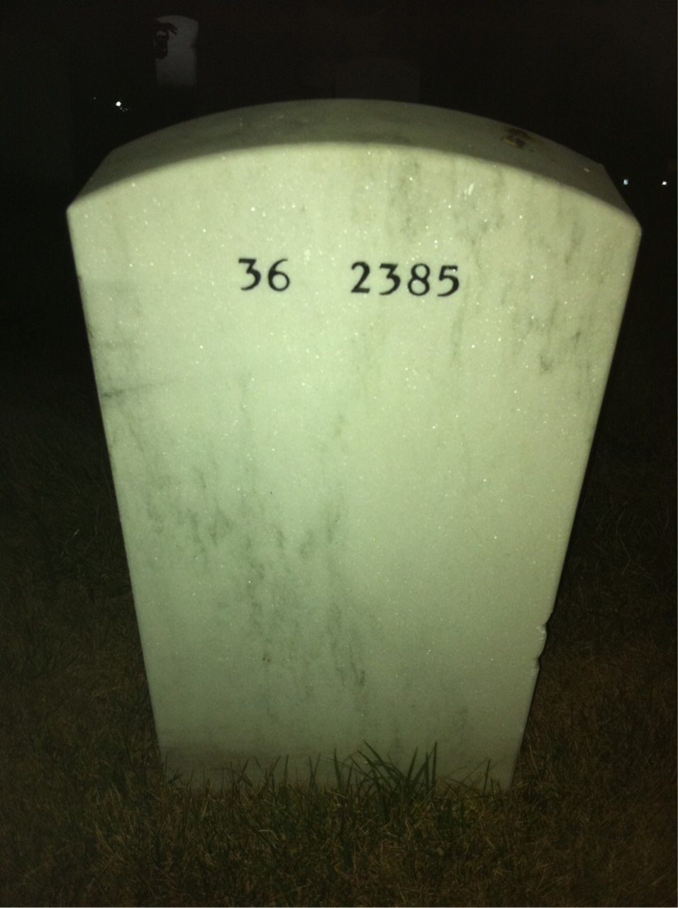 Back of headstone — Leroy Alvarez