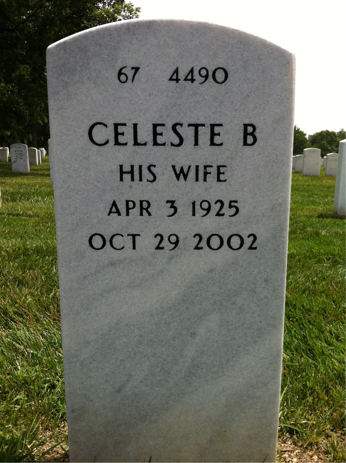 Back of headstone — Clinton Anderson