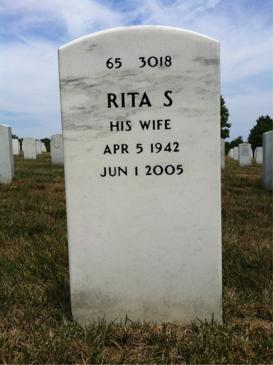 Back of headstone — Patrick Oates