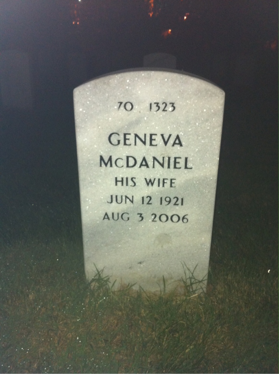 Back of headstone — Omar Strickland